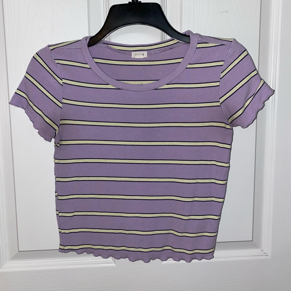 purple striped garage top